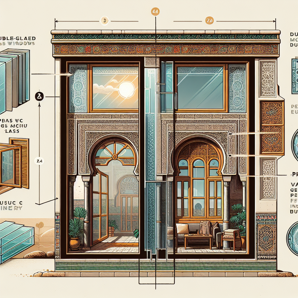 Architectural blueprint showing detailed ornate building facade with window and door specifications for isolation with PVC do