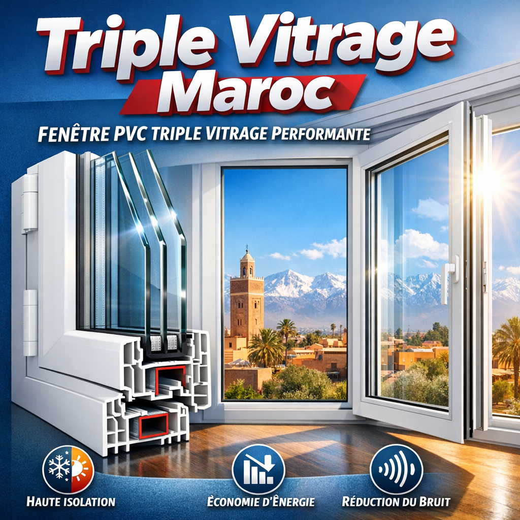 Triple Vitrage Maroc : Fenêtre PVC Triple Vitrage Performante