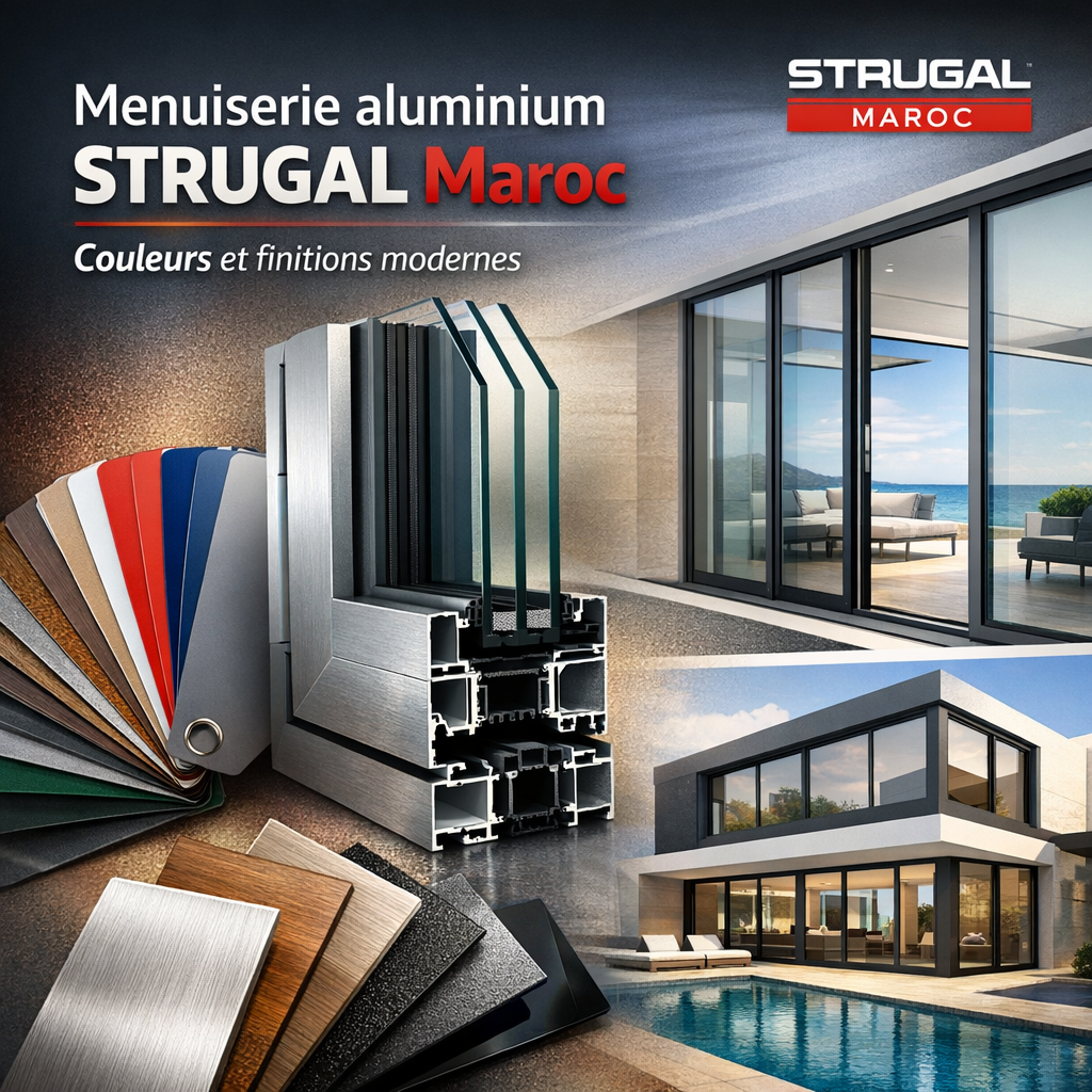 Menuiserie aluminium STRUGAL Maroc : Couleurs et finitions modernes